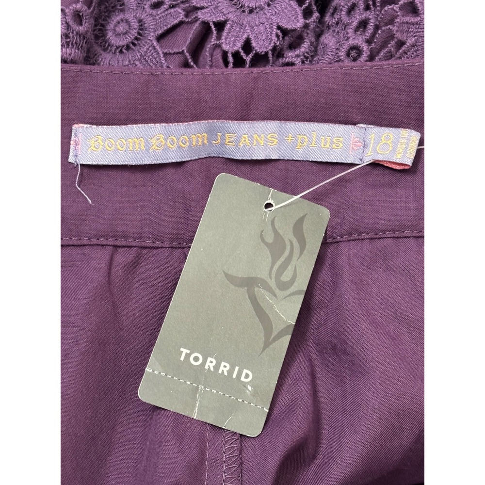 torrid Purple Eyelet Lace Scallop Hem Shorts Size 18 NWT‎ - Picture 4 of 6